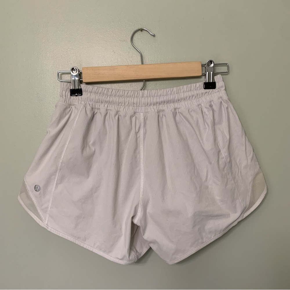 Lululemon — women’s white 2 inch inseam running shorts
